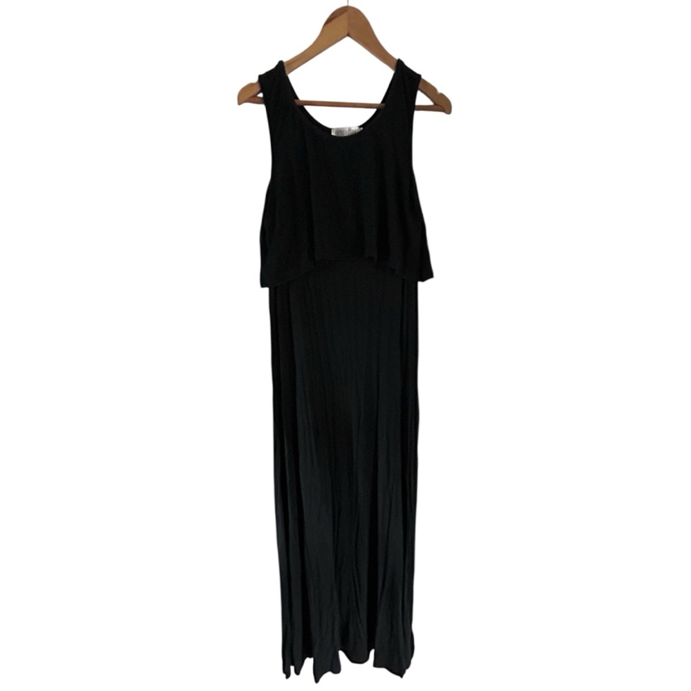 Latched Mama Black Maxi Dress breastfeeding large